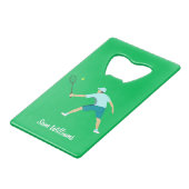 Tennis Creditkaart Flessenopener (Voorkant Gekanteld)
