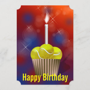 Tennis Cupcake Verjaardagsfeestje Kaart