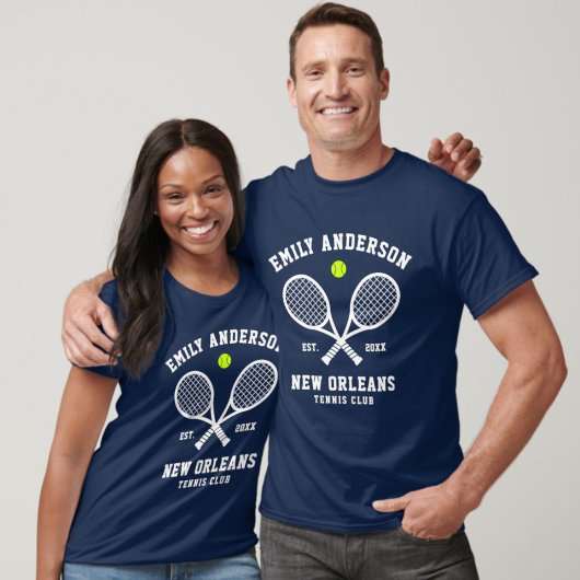 Tennis Custom Club Naam Ball Racket T-shirt