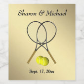 Tennis Custom Gold Wijn Etiket (Enkel label)