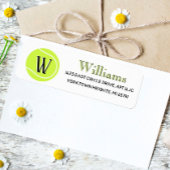 Tennis Custom Monogram Name Return Label