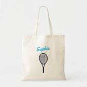 Tennis Custom Name Blue Black Tote Bag (Voorkant)