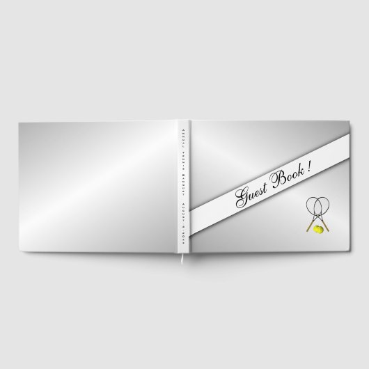 Tennis Custom Silver Guest Book Gastenboek (Volledig)