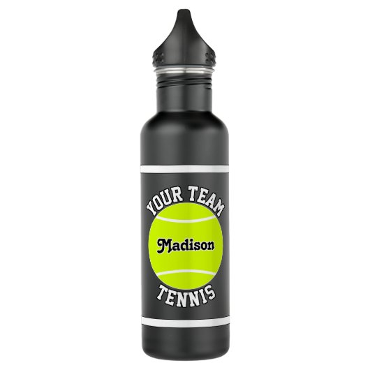 Tennis Custom Team en Player Name Sports Black Waterfles (Links)
