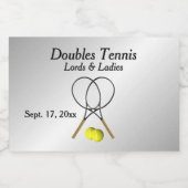 Tennis Custom Zilver Mini Sparkling Wijnetiket (Enkel label)