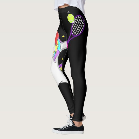 tennis dabbing unicorn girls women player gift leggings (Links)