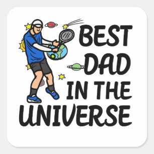 Tennis Dad Best dad in Universe voor vader Vierkante Sticker