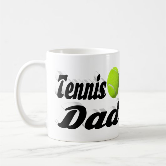 Tennis Dad halve text Coffee Mok (Links)