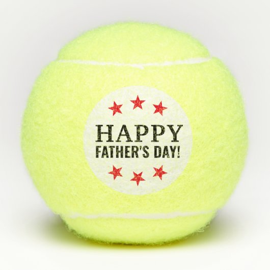 Tennis Dad Happy Vaderdag Tennisballen (Voorkant)