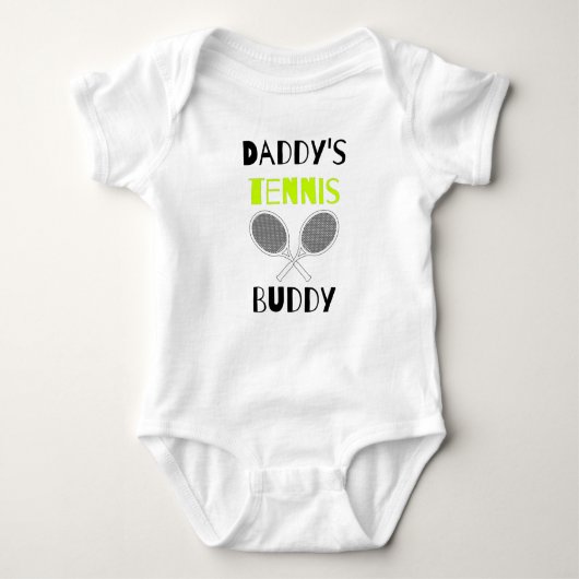 Tennis Dad: Papa's Tennis Buddy Funny Romper (Voorkant)