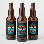 Tennis Dad Retro Sunset Bier Etiket (Flessen)