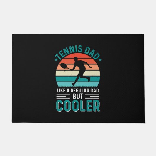 Tennis Dad Retro Sunset Deurmat (Voorkant)