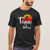 Tennis Dad Retro Sunset Funny Sports T-shirt (Voorkant)