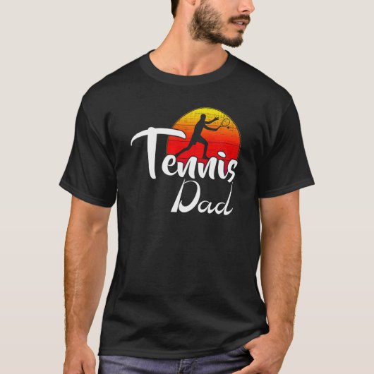  Tennis Dad Retro Sunset Funny Sports T-shirt (Voorkant)