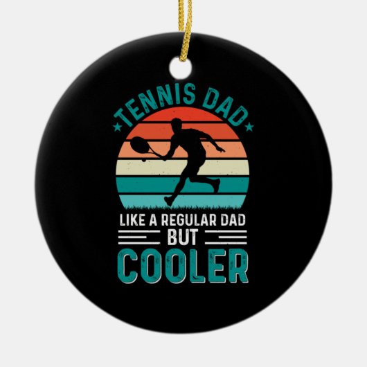 Tennis Dad Retro Sunset Keramisch Ornament (Voorkant)