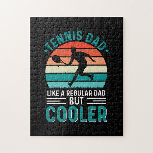 Tennis Dad Retro Sunset Legpuzzel (Verticaal)