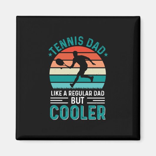 Tennis Dad Retro Sunset Magneet (Voorkant)