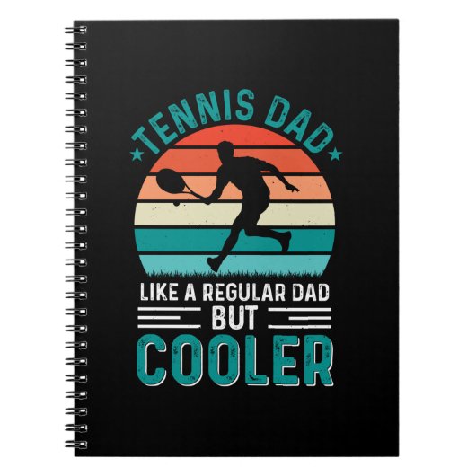 Tennis Dad Retro Sunset Notitieboek (Voorkant)