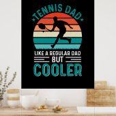 Tennis Dad Retro Sunset Poster (Keuken)