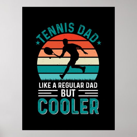 Tennis Dad Retro Sunset Poster (Voorkant)