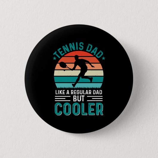 Tennis Dad Retro Sunset Ronde Button 5,7 Cm (Voorkant)