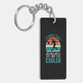 Tennis Dad Retro Sunset Sleutelhanger (Voorkant Links)
