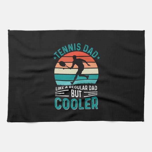 Tennis Dad Retro Sunset Theedoek (Horizontaal)