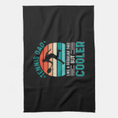 Tennis Dad Retro Sunset Theedoek (Verticaal)