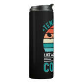 Tennis Dad Retro Sunset Thermosbeker (Gedraaid links)