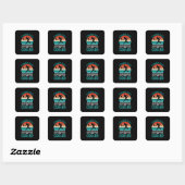 Tennis Dad Retro Sunset Vierkante Sticker (Vel)