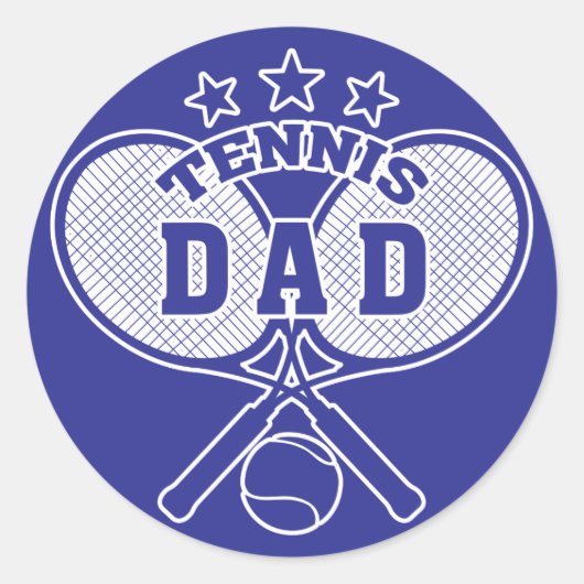 Tennis Dad Ronde Sticker (Voorkant)