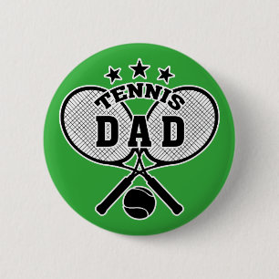 Tennis Dad, Tennis Crossed Rackets Ronde Button 5,7 Cm