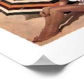  Tennis-dame op het strand Poster (Hoek)