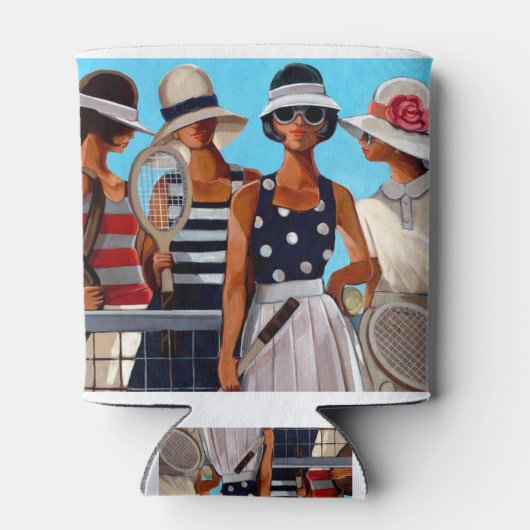 Tennis Dames door Trish Biddle Blikjeskoeler (Achterkant)