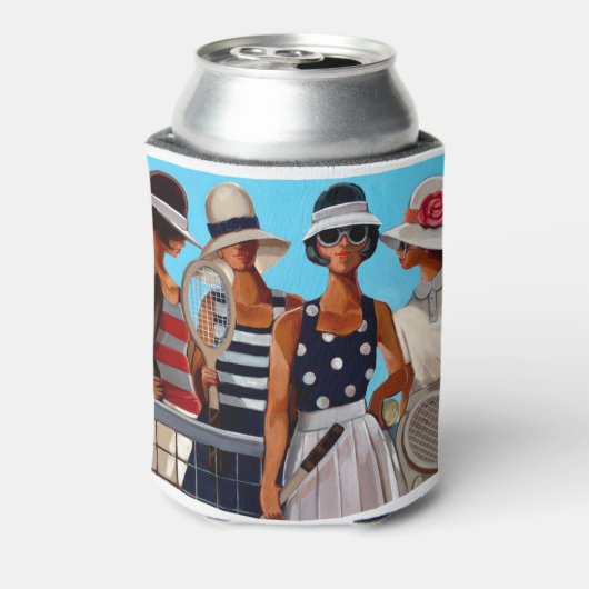 Tennis Dames door Trish Biddle Blikjeskoeler (Blikje Achterkant)