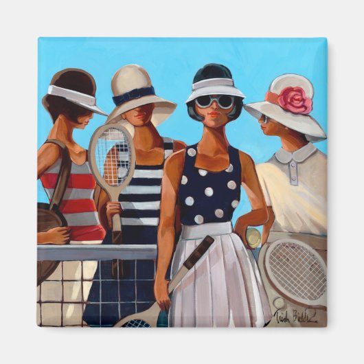 Tennis Dames door Trish Biddle Magneet (Voorkant)