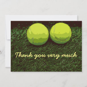Tennis Dank je kaart met twee tennisballen