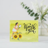 Tennis Dank u kaart voor tennisspeler (Staand voorkant)