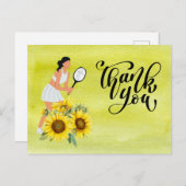 Tennis Dank u kaart voor tennisspeler (Voorkant / Achterkant)