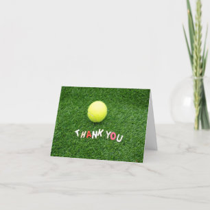 Tennis Dank u kaartbal op groen voor Speler Bedankkaart