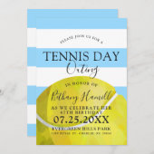 Tennis Day Out | Tennis Thlege Blue Invite Kaart (Voorkant / Achterkant)