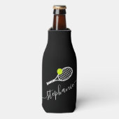 Tennis de Aangepaste Naam Gepersonaliseerde Koelbo Flesjeskoeler (Fles Voorkant)