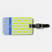 Tennis de naam blauw van het patroon bagagelabel (Voorkant horizontaal)