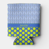 Tennis de naam blauw van het patroon blikjeskoeler (Voorkant)