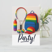 Tennis De Pride Maand Rainbow thema Kaart (Staand voorkant)