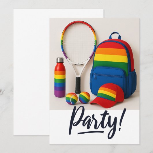 Tennis De Pride Maand Rainbow thema Kaart (Voorkant / Achterkant)