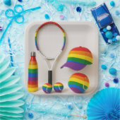 Tennis De Pride Maand Rainbow thema Papieren Bordje (Feest)