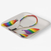 Tennis De Pride Maand Rainbow thema Papieren Bordje (Gebogen)