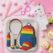 Tennis De Pride Maand Rainbow thema Papieren Bordje (Feest)