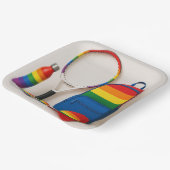 Tennis De Pride Maand Rainbow thema Papieren Bordje (Gebogen)